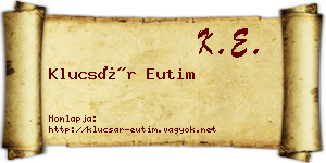Klucsár Eutim névjegykártya